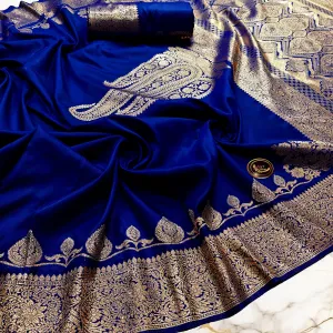 Premium Dual Tone Katan Silk Saree Rich Zari Pallu Design