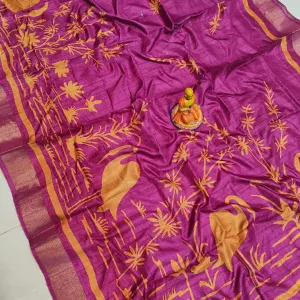 Soft Premium Matka Slub Silk Saree for W...