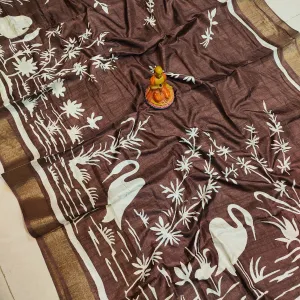 Designer Matka Slub Silk Saree Premium S...