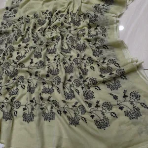 Exclusive Premium Mul Cotton Saree with Detailed Embroidery