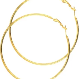 FANCY GOLDEN BALI coted cut light weight hoop Bali earrings for women & girls