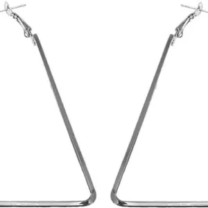 Silver TRINGLE SHAPED Hoop Earrings Alloy Earring for Girls & Women Pack1 Pair