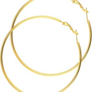 GOLDEN Gol Hoop Earrings Big Size Alloy...