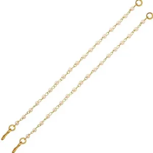 Gold Plated Ear Chain PEARL MOTI Traditional White pearl Kaan Chain