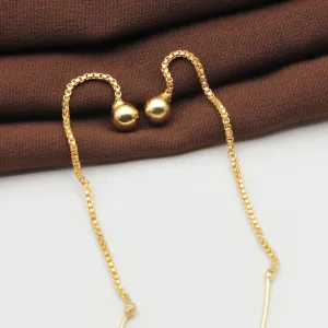 Sui dhaga earring Single Diamond Gold Plated Long Droplets Earrings for Women