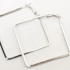 Silver CHAKOR Hoop Earrings Big Size Alloy Earring for Girls & Women Pack1 Pair