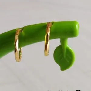 Gold coted simple cut light weight hoop Bali earring for women & girls PACK OF 1