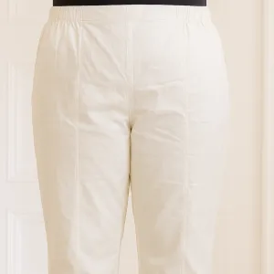 Ivory Floral Embroidered Suit Set with Sheer Dupatta