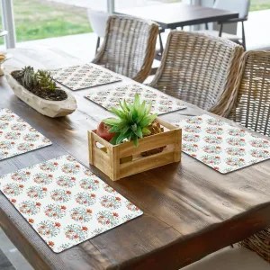 Handmade Wooden MDF Place mats Design Premium Printed of 4 Piece Dining Tablemat, Heat/Water Resistant Rectangular Placemats Size. 38 X 28 Centimeters