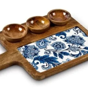 Premium Mango Wood Serving Platter With...