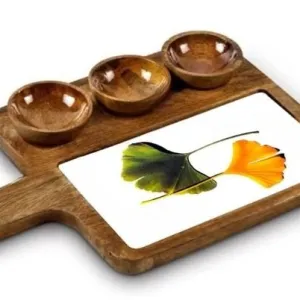 Elegant Mango Wood Appetizer Platter Wit...