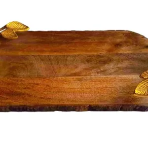 Mango Wood Rectangular Serving Tray With...
