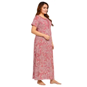 Women Alpine Nighty Simple Design Breathable Nightwear