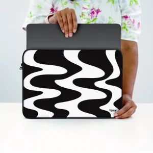 "Black and white Abstract" Laptop Sleeves:Bold Modern Design for Every Size