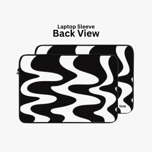 "Black and white Abstract" Laptop Sleeves:Bold Modern Design for Every Size