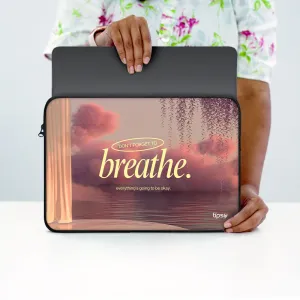 "Don't Forget to breathe" Laptop Sleeves:Bold Modern Design for Every Size