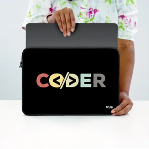 "CODER: IT PERSON" Laptop Sleeves:Bold Modern Design for Every Size