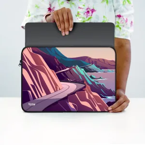 "Scenic Road Illustration" Laptop Sleeves:Bold Modern Design for Every Size