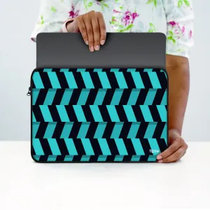 "BLACK AND BLUE STRIPE" Laptop Sleeves:Bold Modern Design for Every Size
