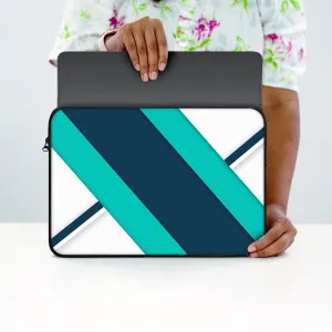 "Blue And White Stripe" Laptop Sleeves:Bold Modern Design for Every Size