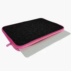 "Leafy Black" Laptop Sleeves: Bold Moder...