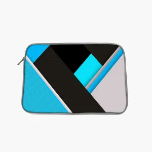 "Stipe Shade Blue and Black" Laptop Sleeves: Bold Modern Design for Every Size