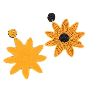 Handmade Beaded Sunflower Earrings