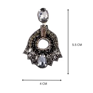 Black & Silver Crystals Midnight Bling Earrings – Elegant Sparkling Design with Stunning Contrast for a Glamorous Touch to Any Outfit