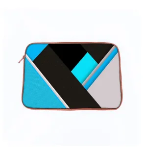 "Stipe Shade Blue and Black" Laptop Sleeves: Bold Modern Design for Every Size