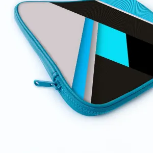 "Stipe Shade Blue and Black" Laptop Sleeves: Bold Modern Design for Every Size
