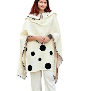 Women's Cotton Embroidered Floral Patchwork Kurti with Pant and Dupatta Set