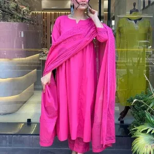 Women's Cotton Embroidery Handblock Flor...