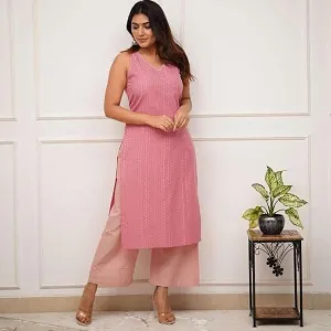 Women's Cotton Printed Sleeveless Straig...