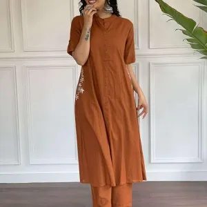 Women's Cotton Printed A-Line Kurti with...