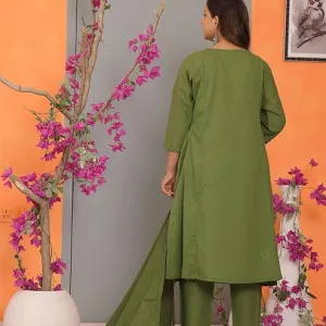 Women's Cotton Embroidery Straight Kurti with Pant Set