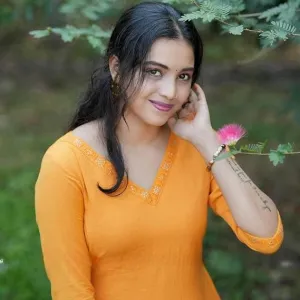 Women's Cotton V-Neck Plain Straight Kurti with Pant Yellow