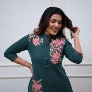 Women's Cotton Printed Straight Kurti with Pant