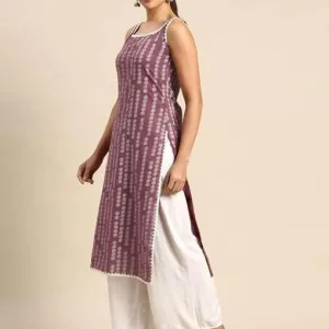 Women's Rayon Printed Straight Kurti with Pant Set