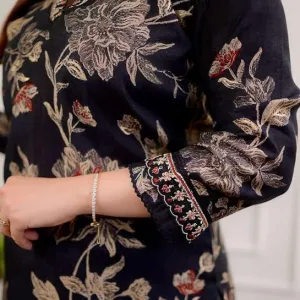 Women's Cotton Floral Printed Straight Kurti with Afghani Style Pant and Dupatta Set