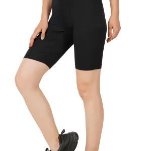 Bamboo Fabric Cycling Shorts Black Breathable Activewear