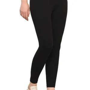 Black High Waist Cotton Yoga Pants Stretchable Gym Tights