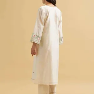 Women's Cotton Embroidered Straight Kurti with Pant