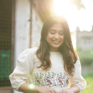 Women's Cotton Floral Embroidery Anarkali Kurti