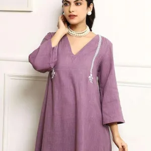 Women's Cotton Embroidered Straight Kurta & Pant with Dupatta Set