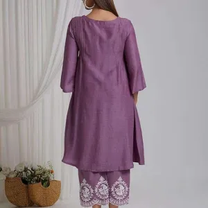 Women's Cotton Embroidered Straight Kurta & Pant with Dupatta Set