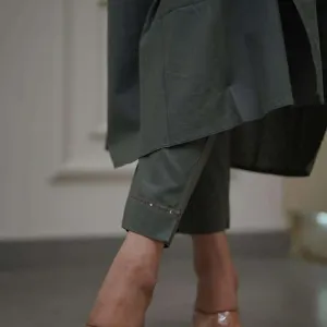 Women's Cotton a-line Flared Straight Kurti with Pant