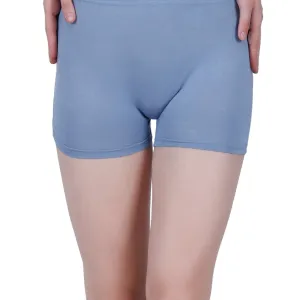 Bamboo Fabric Mid Rise Shorts Peach Blue Pack of 2 for Women