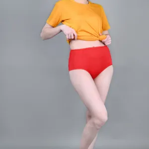 Bamboo Fabric Hipster Panty Red Black Pack of 2 for Women