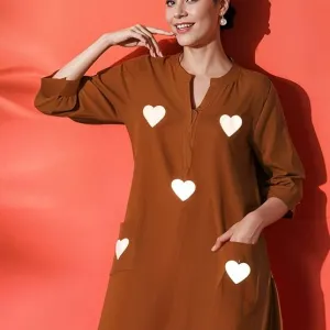 Women's Cotton Embroidered Straight Kurti with Pant