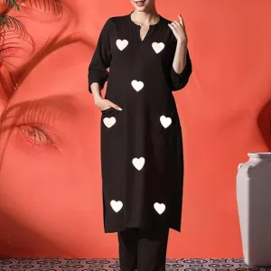 Women's Cotton Embroidery Straight Kurti...